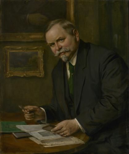 František Ondrúšek, Portrét Fr. Jurečka, 1923, olej na plátně, 87 × 73 cm, Galerie výtvarného umění v Ostravě