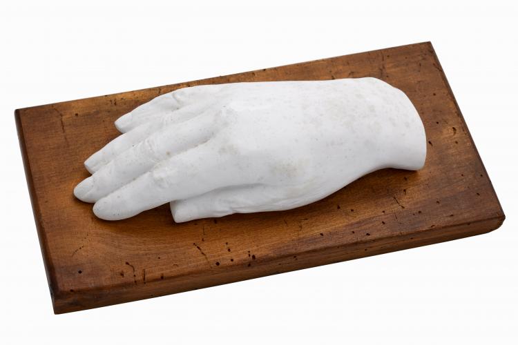 Josef Václav Myslbek, sádrový odlitek ruky, 1876, Muzeum Novojičínska – Památník Františka Palackého v Hodslavicích