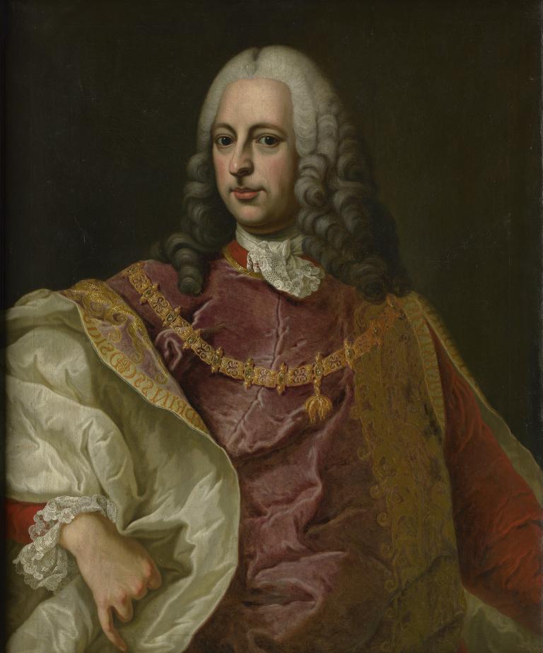 Neznámý středoevropský malíř, Friedrich August hrabě Harrach, 1744, olej na plátně, 92 × 74 cm, Muzeum Novojičínska – zámek Kunín