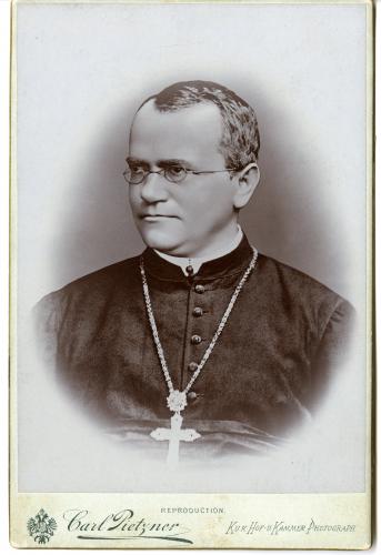Portrét G. J. Mendela, po 1868, foto Carl Pietzner, Mendelianum – Moravské zemské muzeum