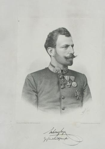 Rudolf Fenzl, Arcivévoda Evžen Rakouský, velmistr Řádu německých rytířů, 1901, litografie, sbírka Muzea v Bruntále