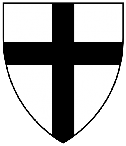 Znakem Řádu německých rytířů je černý heroldský kříž na stříbrném poli, tvar štítu odpovídá 13. století. Řádové barvy jsou bílá a černá. 