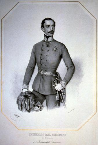Josef Kriehuber, Podobizna Karla Ferdinanda Rakousko–Těšínského, 1853, litografie